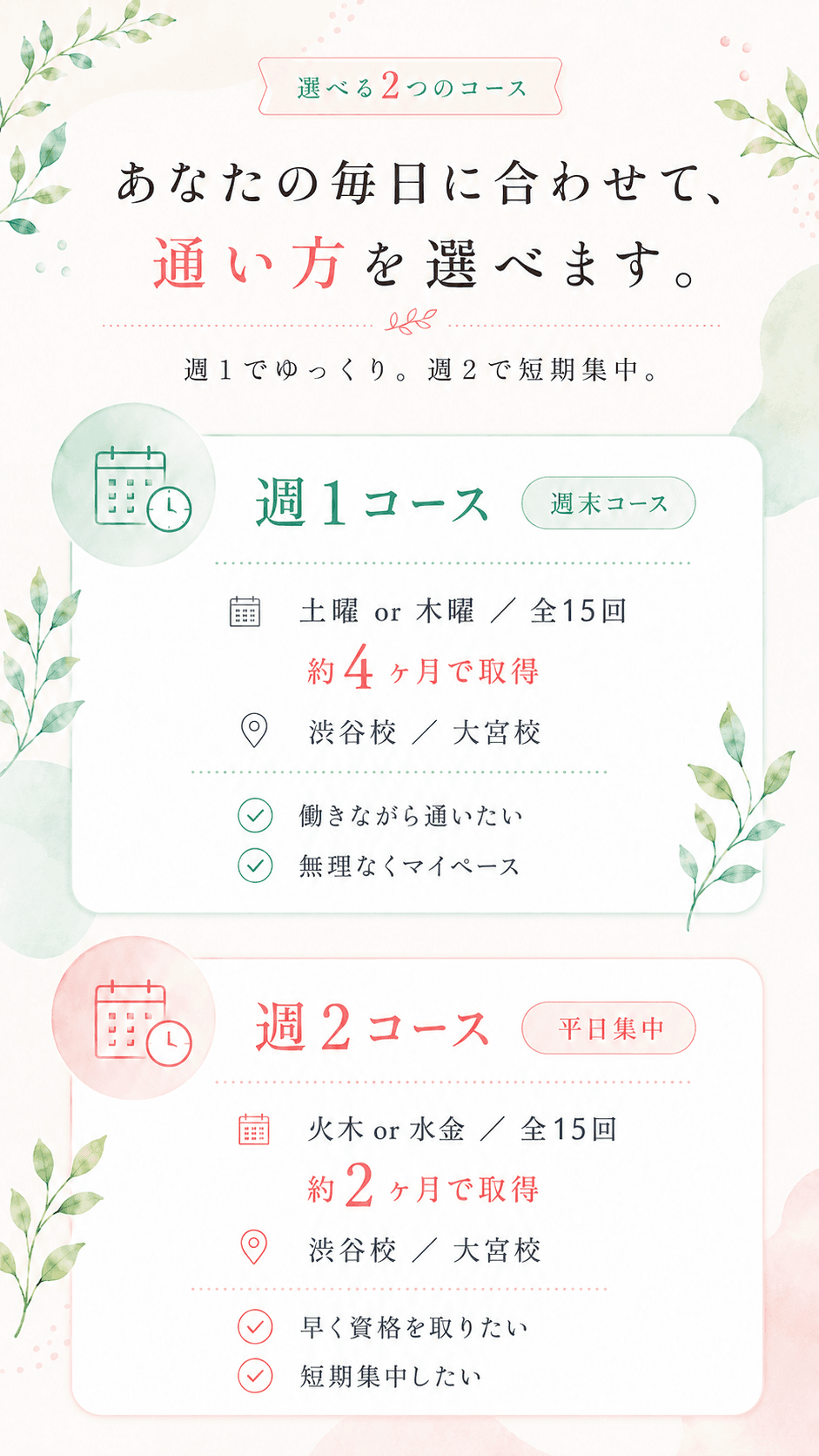 1ヶ月短期集中コース